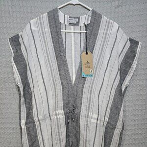 Prana Marina Bay Tunic Womens Extra Small Grey White Sleeveless Organic Cotton